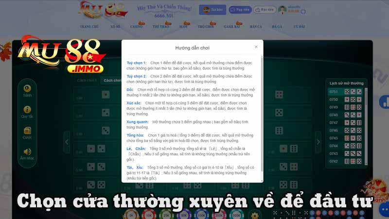 Chọn cửa thường xuyên về để đầu tư