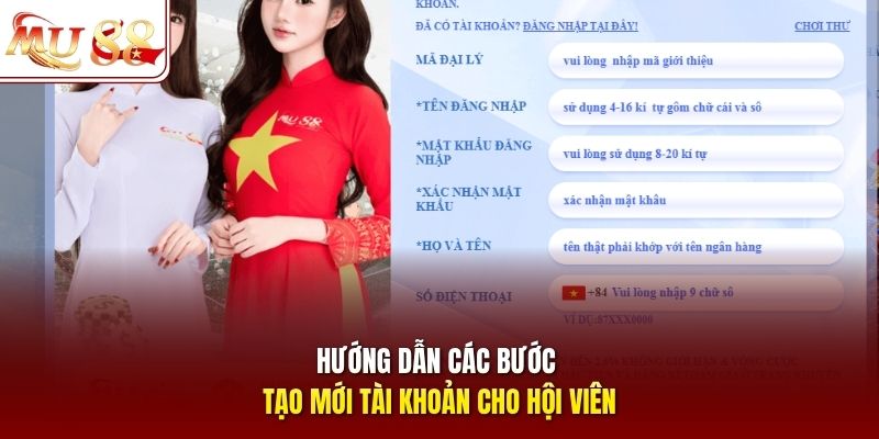 Hướng dẫn các bước tạo mới tài khoản cho hội viên